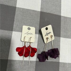 Lovisa Red and Purple Floral Earrings